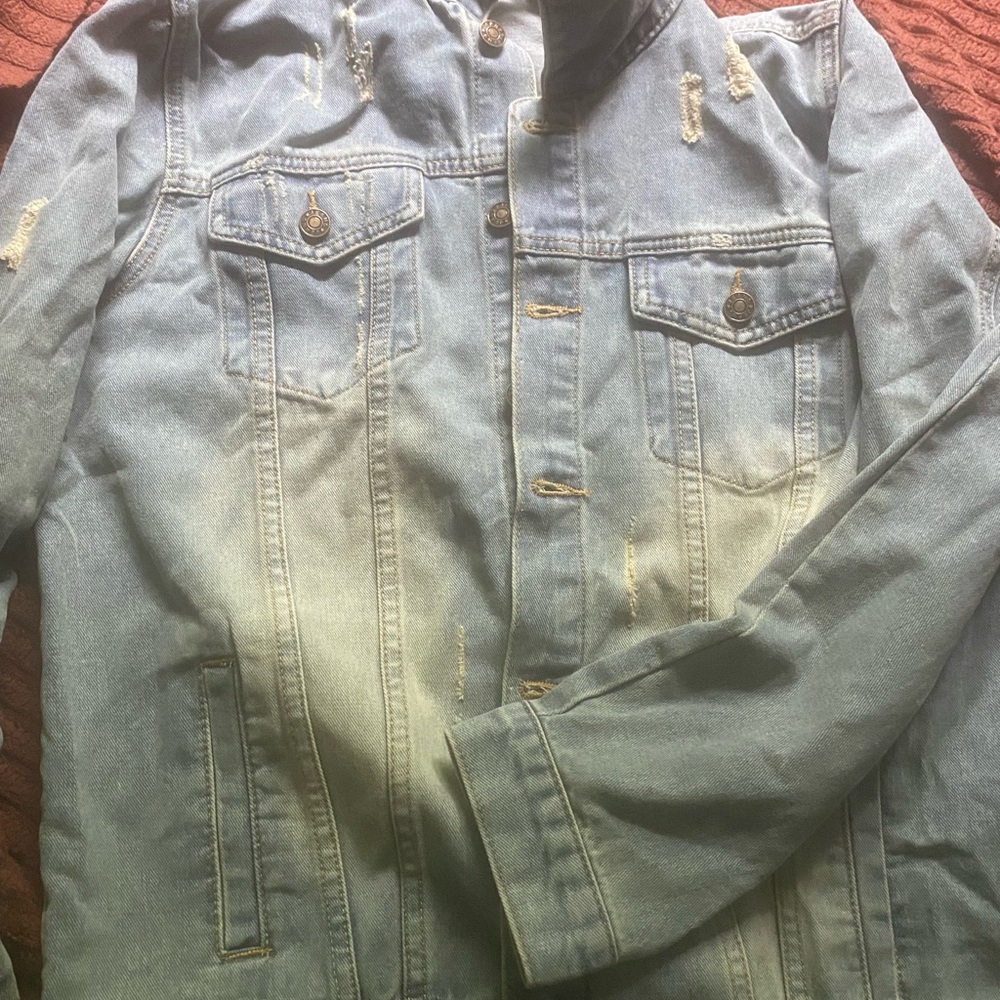 Denim&Co Light Blue Distressed Jacket